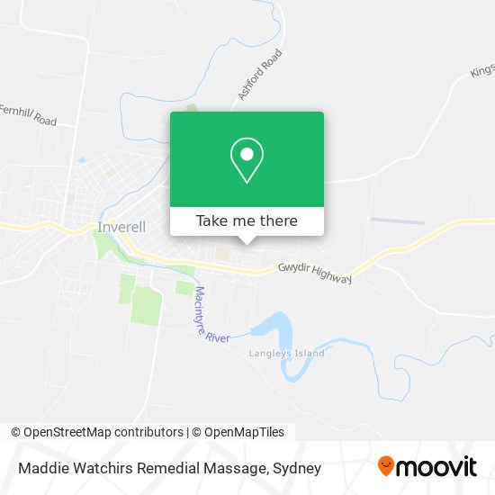 Maddie Watchirs Remedial Massage map