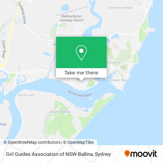 Mapa Girl Guides Association of NSW-Ballina