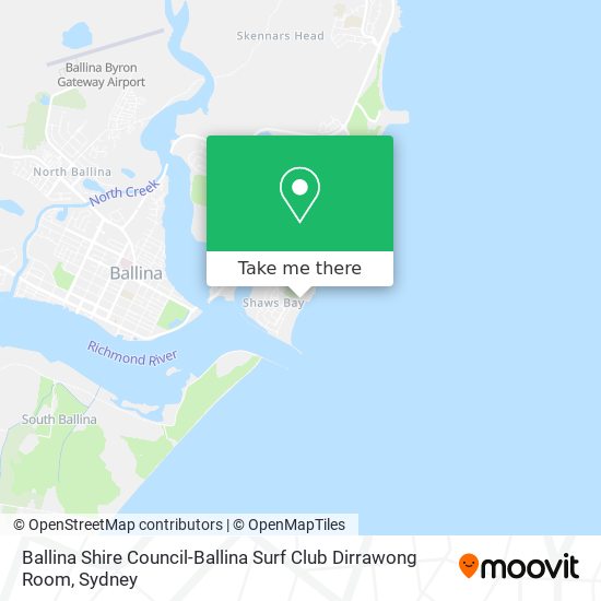 Mapa Ballina Shire Council-Ballina Surf Club Dirrawong Room