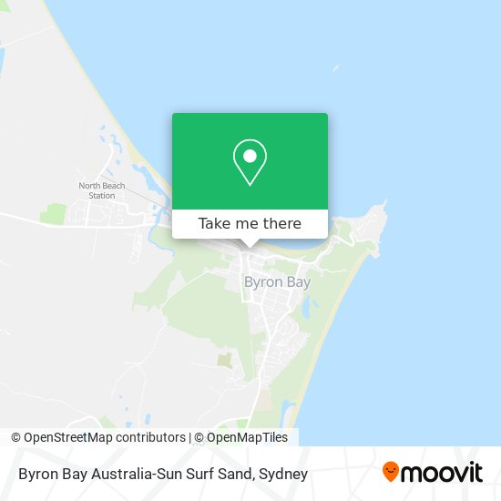 Byron Bay Australia-Sun Surf Sand map