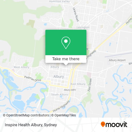 Inspire Health Albury map