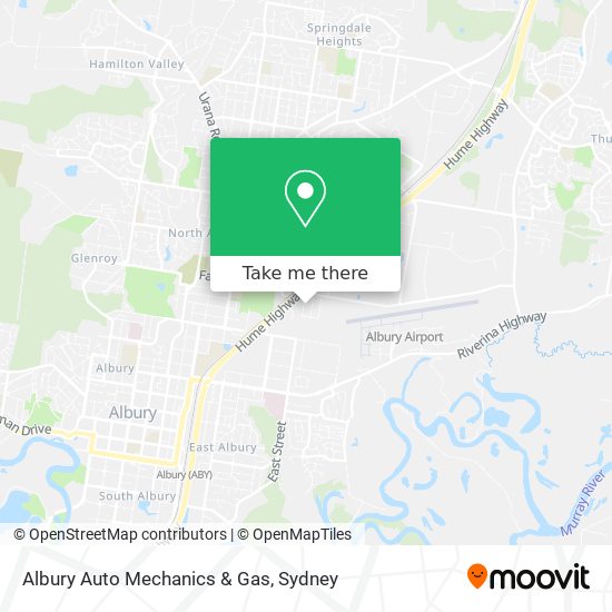 Mapa Albury Auto Mechanics & Gas