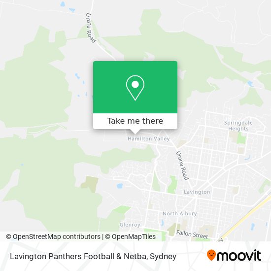 Mapa Lavington Panthers Football & Netba
