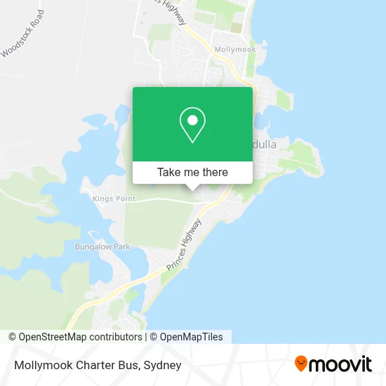 Mollymook Charter Bus map