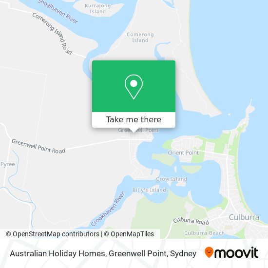 Mapa Australian Holiday Homes, Greenwell Point