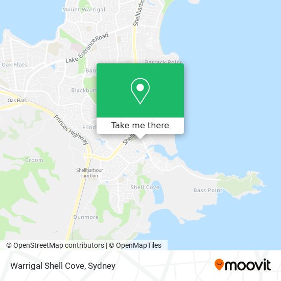 Warrigal Shell Cove map