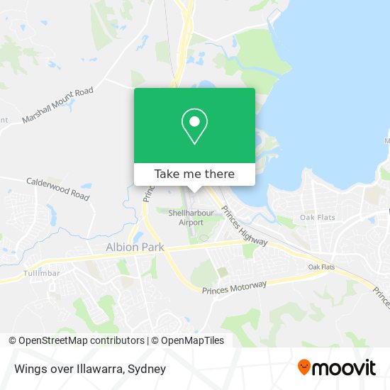 Mapa Wings over Illawarra