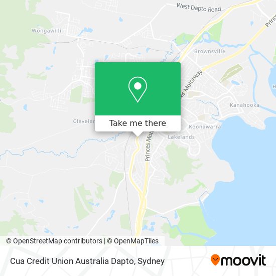 Mapa Cua Credit Union Australia Dapto