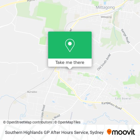 Southern Highlands GP After Hours Service map