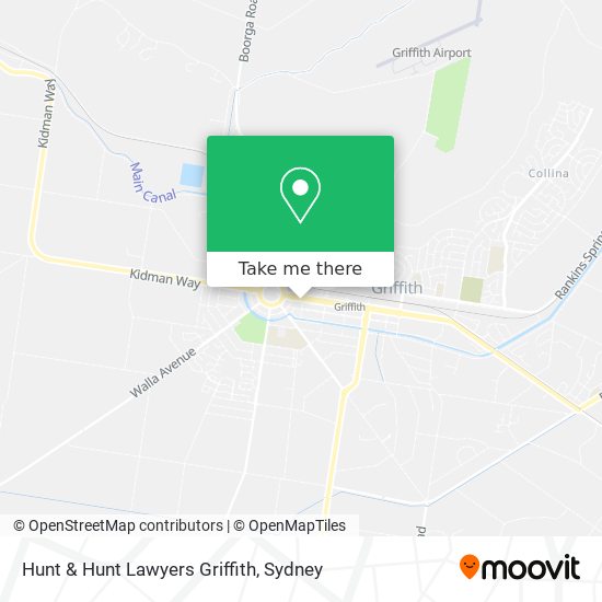 Hunt & Hunt Lawyers Griffith map