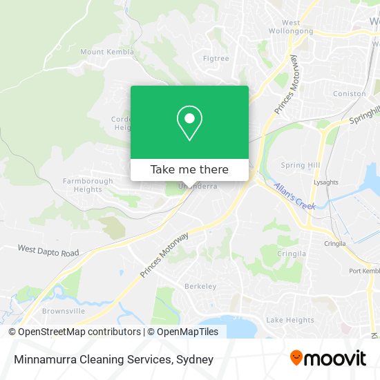 Mapa Minnamurra Cleaning Services