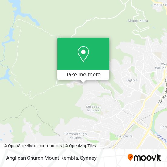 Mapa Anglican Church Mount Kembla