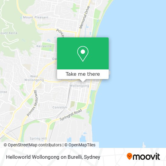 Helloworld Wollongong on Burelli map