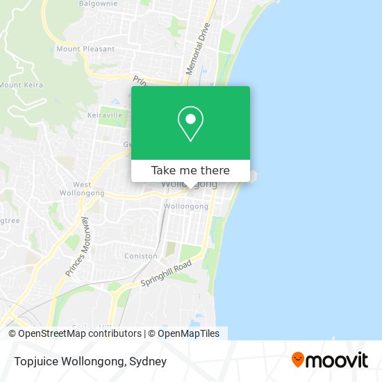Topjuice Wollongong map