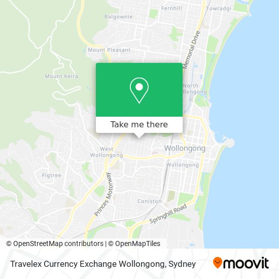 Travelex Currency Exchange Wollongong map