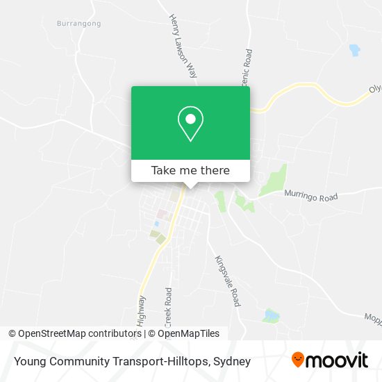 Young Community Transport-Hilltops map