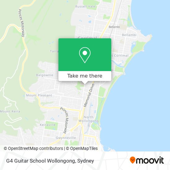 Mapa G4 Guitar School Wollongong