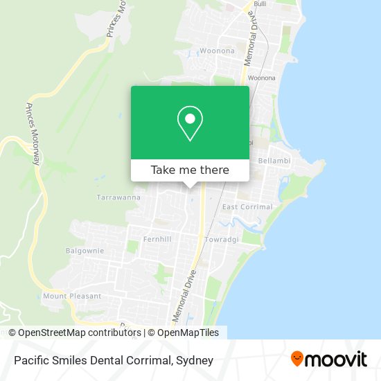 Pacific Smiles Dental Corrimal map