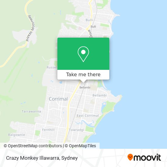 Mapa Crazy Monkey Illawarra