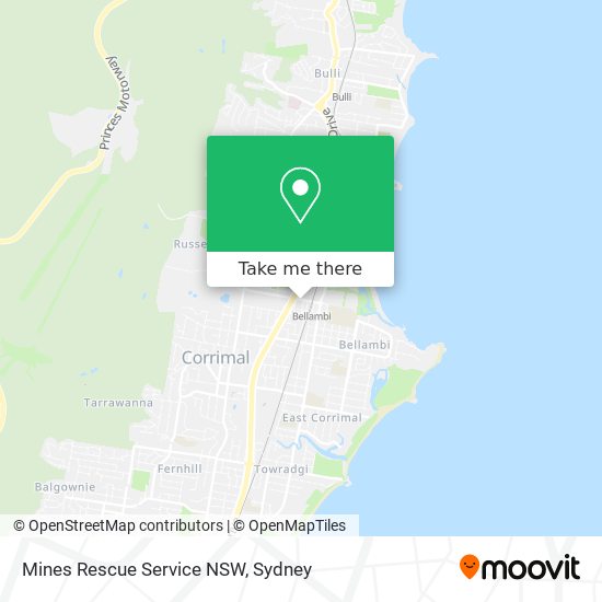 Mapa Mines Rescue Service NSW