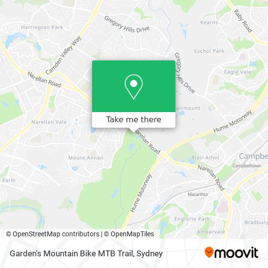 Garden's Mountain Bike MTB Trail map