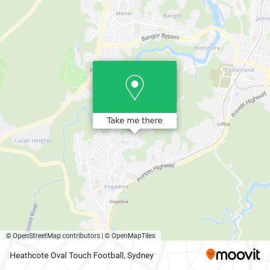 Mapa Heathcote Oval Touch Football