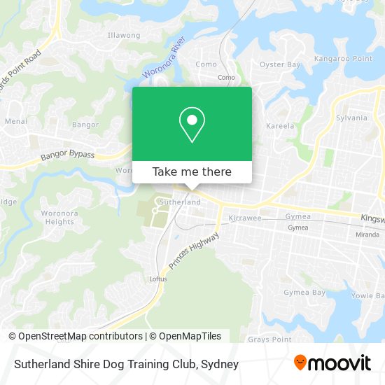 Mapa Sutherland Shire Dog Training Club