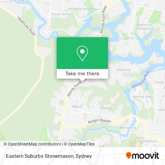 Mapa Eastern Suburbs Stonemason