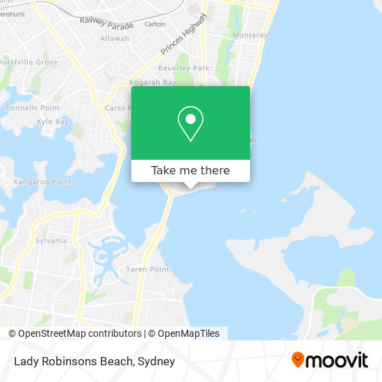 Lady Robinsons Beach map