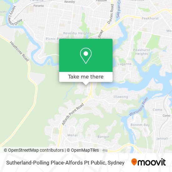 Sutherland-Polling Place-Alfords Pt Public map