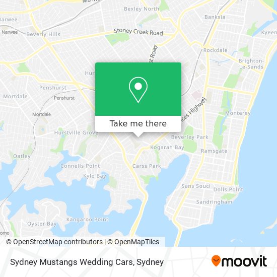 Mapa Sydney Mustangs Wedding Cars