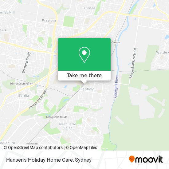 Hansen's Holiday Home Care map