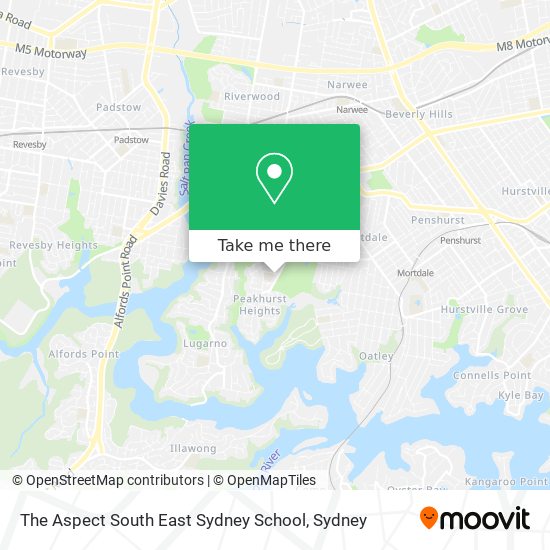 Mapa The Aspect South East Sydney School