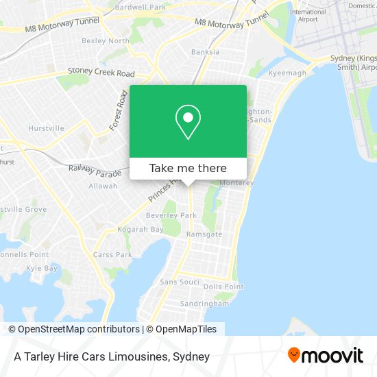 A Tarley Hire Cars Limousines map