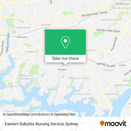 Eastern Suburbs Nursing Service map