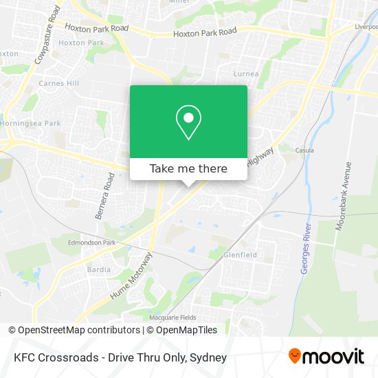 KFC Crossroads - Drive Thru Only map