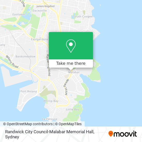 Randwick City Council-Malabar Memorial Hall map