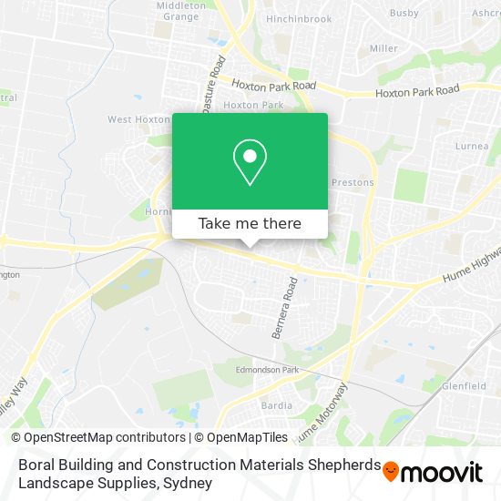 Boral Building and Construction Materials Shepherds Landscape Supplies map