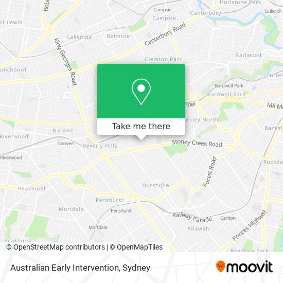 Mapa Australian Early Intervention