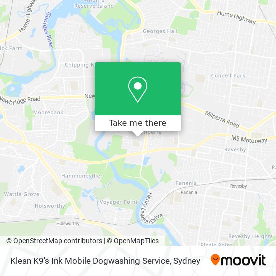 Klean K9's Ink Mobile Dogwashing Service map