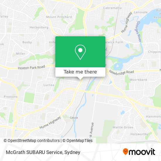 McGrath SUBARU Service map