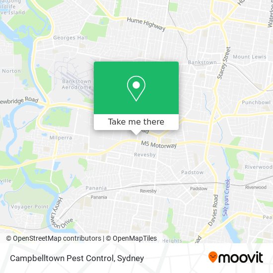 Campbelltown Pest Control map