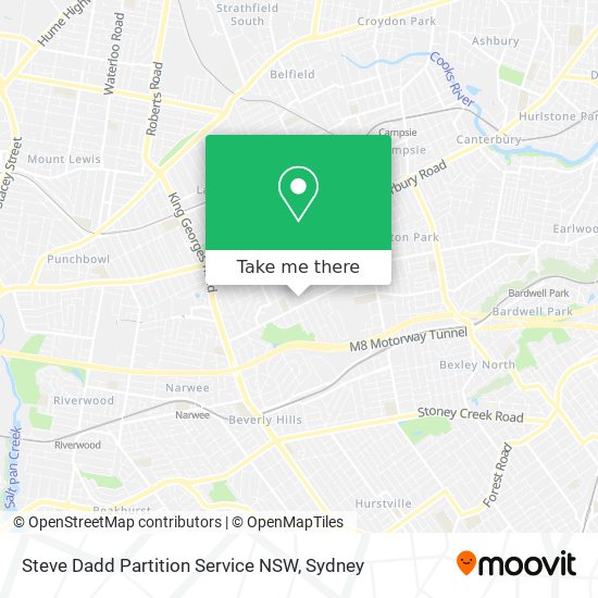 Mapa Steve Dadd Partition Service NSW