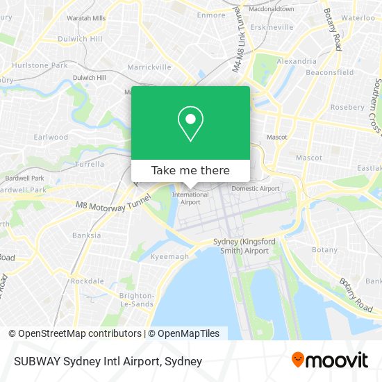 Mapa SUBWAY Sydney Intl Airport