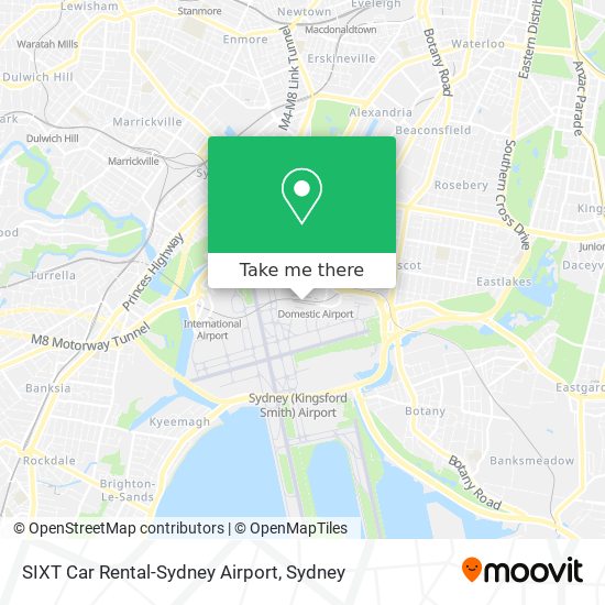 Mapa SIXT Car Rental-Sydney Airport