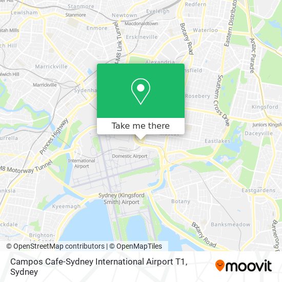 Campos Cafe-Sydney International Airport T1 map