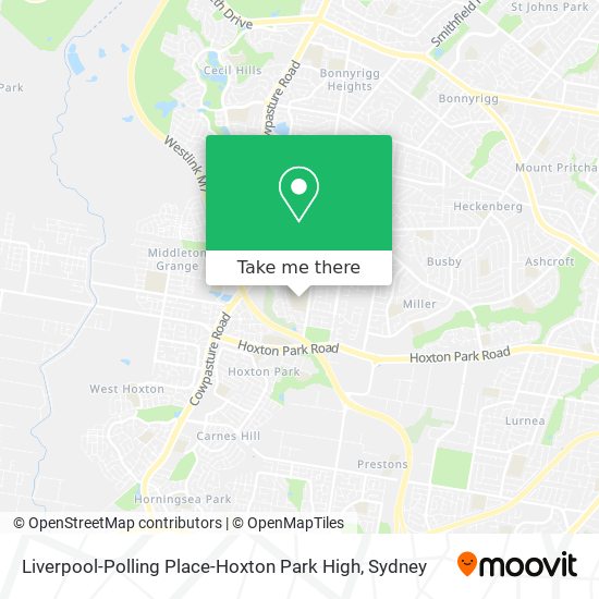 Liverpool-Polling Place-Hoxton Park High map
