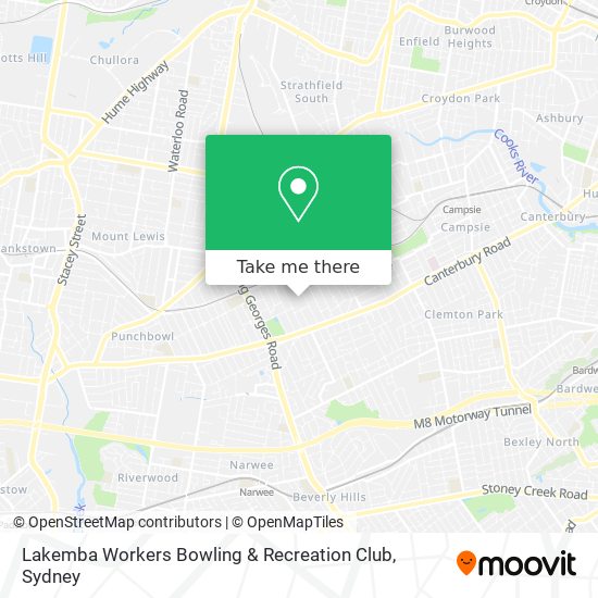 Lakemba Workers Bowling & Recreation Club map