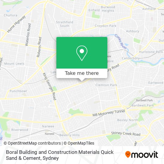 Boral Building and Construction Materials Quick Sand & Cement map