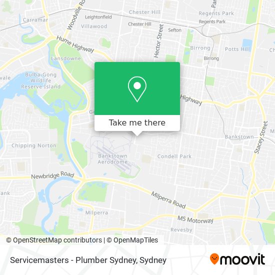 Mapa Servicemasters - Plumber Sydney